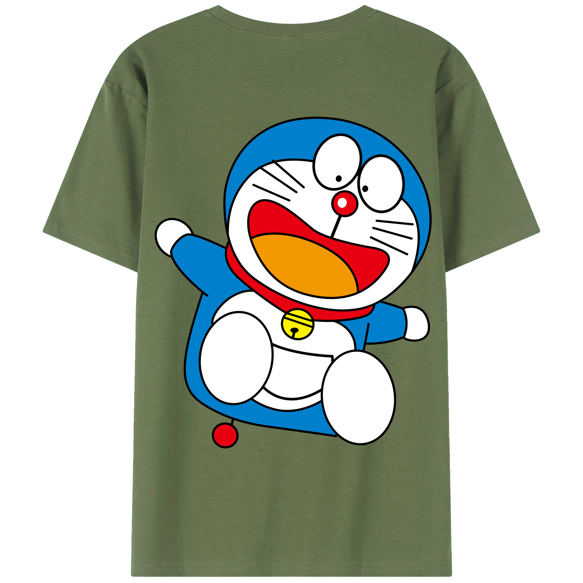 （画像用） ドラえもん Doraemon 綿100％ メンズ半袖Tシャツ（バックプリント） 通気性